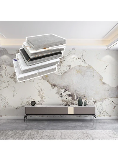 Grey Marble PVC Phab Ntsa Vaj Huam Sib Luag